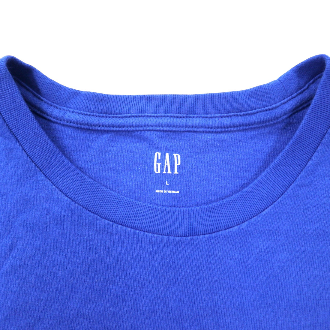 GAP Logo Print T-shirt L Blue Cotton GRADIENT LOGO CRISP ROYAL BL TEE 579588-03