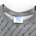 Champion リバースウィーブ REVERSE WEAVE 総柄 スウェット XL グレー 青単タグ 復刻 ホンジュラス製
