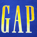GAP Logo Print T-shirt L Blue Cotton GRADIENT LOGO CRISP ROYAL BL TEE 579588-03