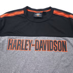 HARLEY DAVIDSON Performance Long Sleeve T-Shirt, XL, Gray, Polyester, Logo Print