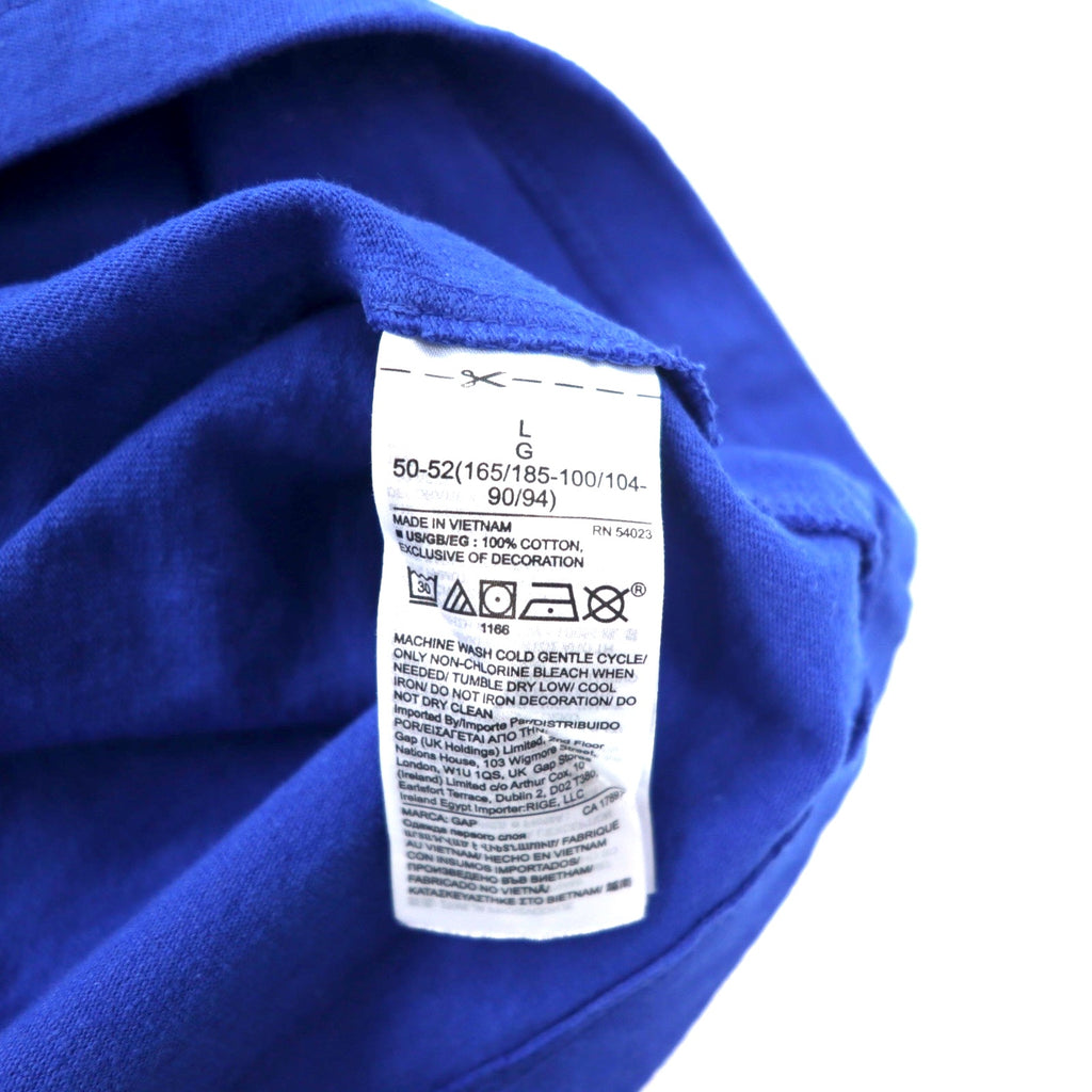 GAP Logo Print T-shirt L Blue Cotton GRADIENT LOGO CRISP ROYAL BL TEE 579588-03