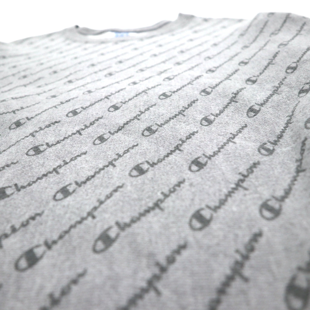 Champion リバースウィーブ REVERSE WEAVE 総柄 スウェット XL グレー 青単タグ 復刻 ホンジュラス製
