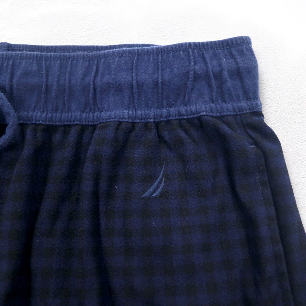 NAUTICA Pajama Pants Easy Pants M Navy Check Polyester
