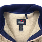 LLBean USA Full Zip Fleece Jacket S Cream Polyester 0D437