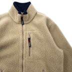 LLBean USA Full Zip Fleece Jacket S Cream Polyester 0D437