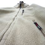 LLBean USA Full Zip Fleece Jacket S Cream Polyester 0D437
