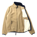 LLBean USA Full Zip Fleece Jacket S Cream Polyester 0D437
