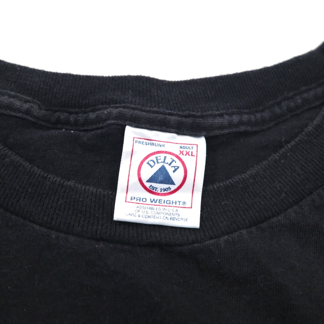 HARLEY DAVIDSON USA MADE DELTA BODY FIRE PATTERN T-SHIRT 2XL BLACK LOGO PRINT PRO WEIGHT
