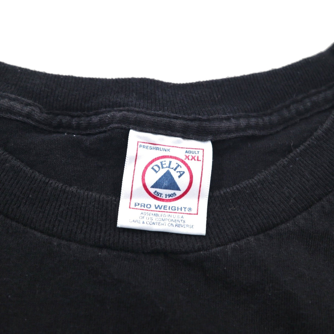 HARLEY DAVIDSON USA MADE DELTA BODY FIRE PATTERN T-SHIRT 2XL BLACK LOGO PRINT PRO WEIGHT