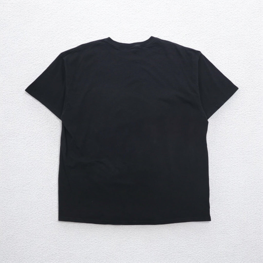 HARLEY DAVIDSON USA MADE DELTA BODY FIRE PATTERN T-SHIRT 2XL BLACK LOGO PRINT PRO WEIGHT
