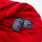 NAUTICA 90s Cable Knit Cotton Knit Sweater, Size L, Red, Low Gauge