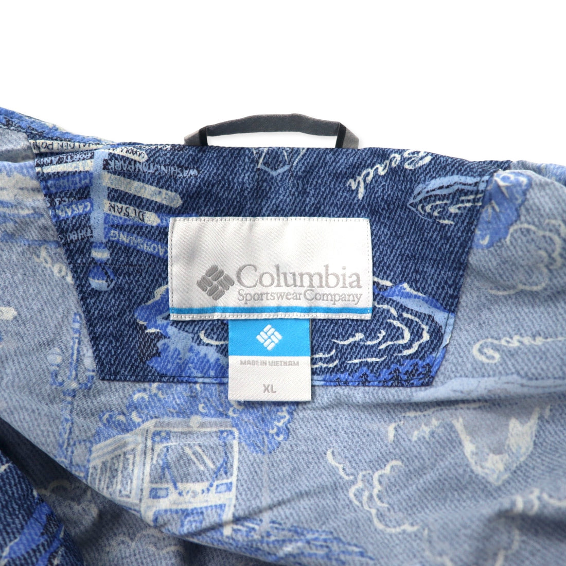 Columbia ヘイゼンパターンドジャケット XL ブルー 総柄 ナイロン 撥水 パッカブル HAZEN PATTERNED JACKET PM3728