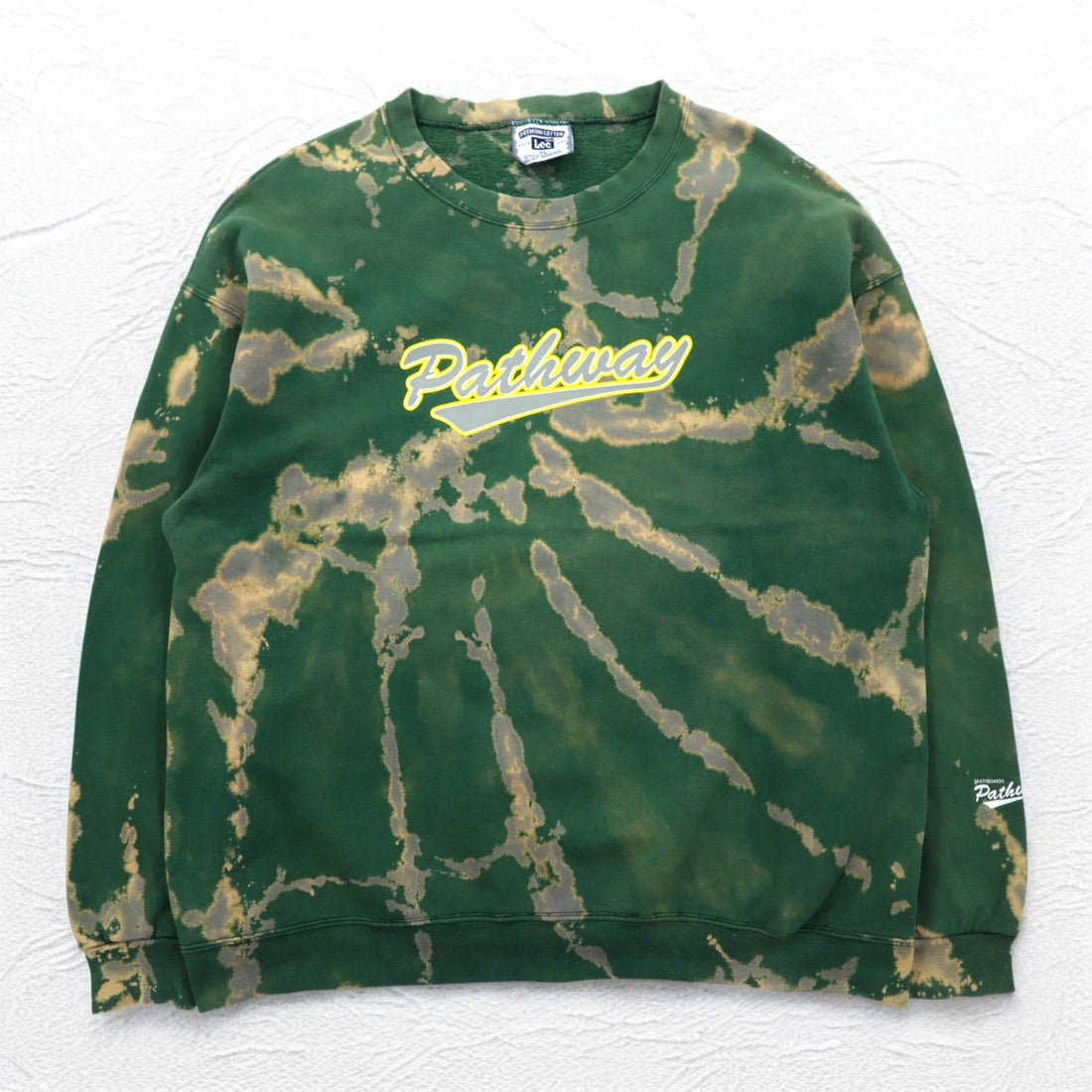 Lee 90s Pathway SKATEBOARDS Sweatshirt XL Green Tie-dye Premium Cotton Made in Mexico