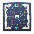 日本然リトテ-古着オンライン-BVLGARI イタリア製 シルク スカーフ ネイビー 総柄 davide pizzigoni-BVLGARI Italy Made Silk Scarf Navy patterned davide pizzigoni