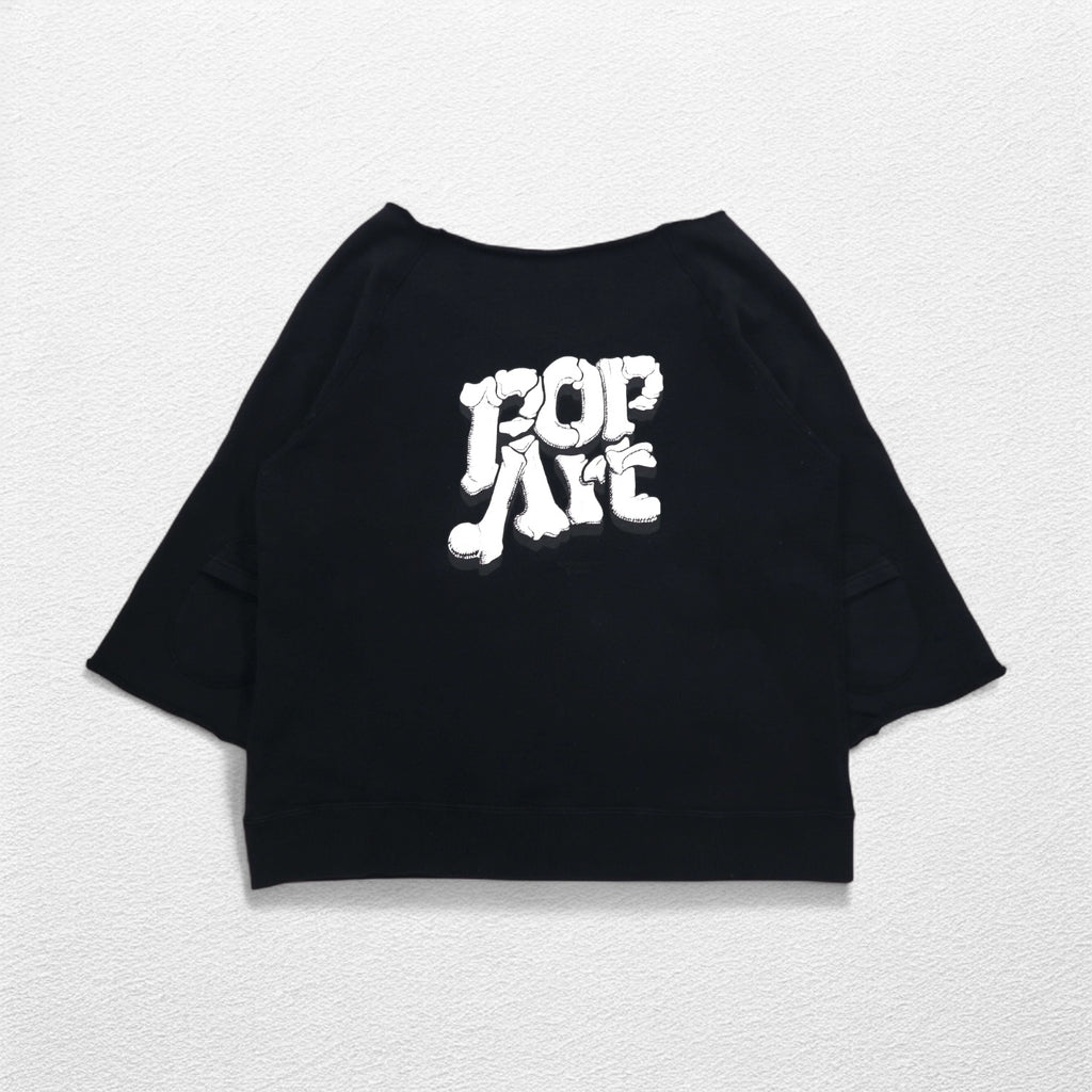SUNSEA カットオフ POP ART スウェット FREE ブラック フロントポケット