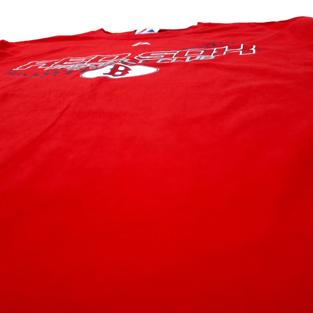 majestic USA made 00s MLB print T-shirt L red cotton RED SOX BASEBALL CLUB