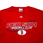 majestic USA made 00s MLB print T-shirt L red cotton RED SOX BASEBALL CLUB