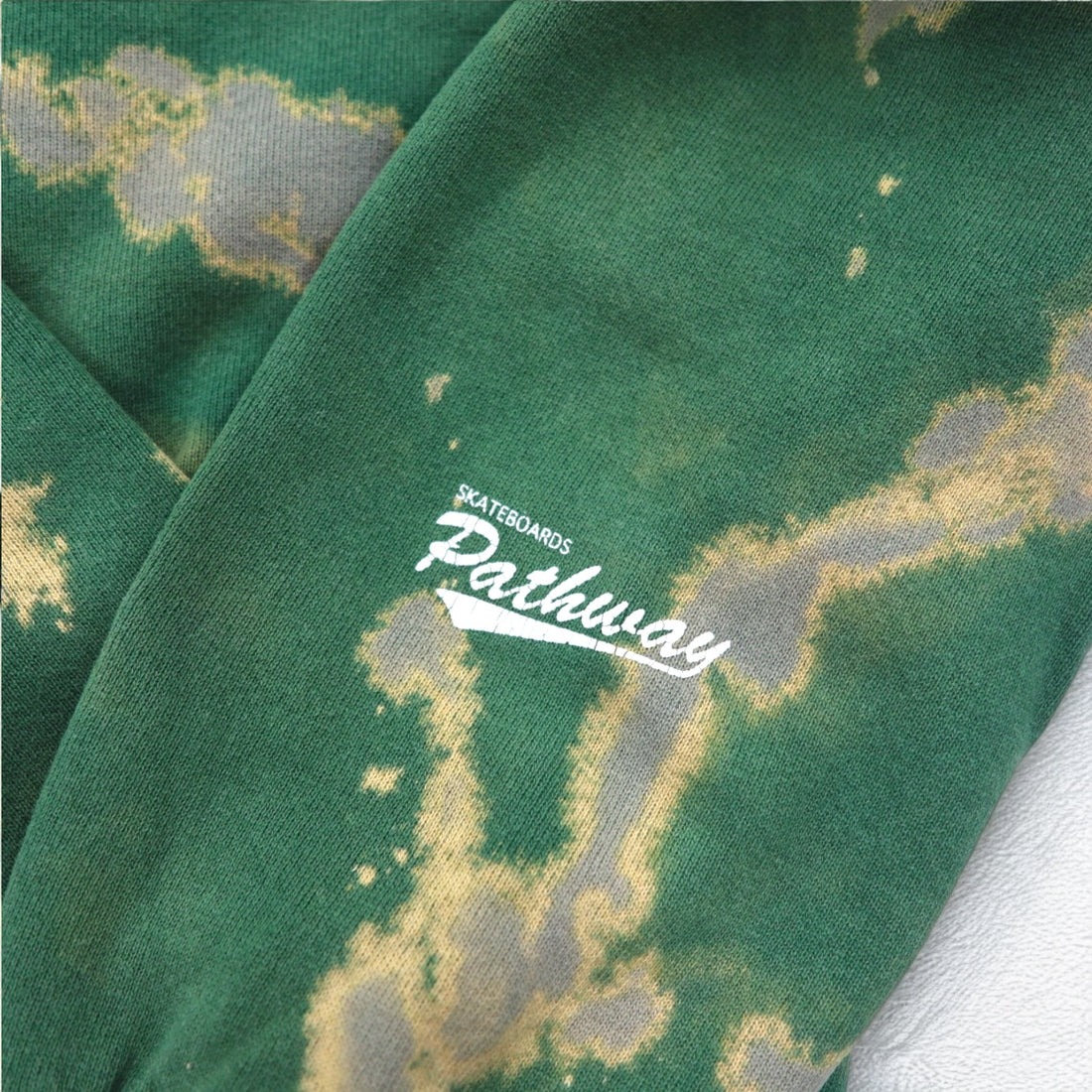 Lee 90s Pathway SKATEBOARDS Sweatshirt XL Green Tie-dye Premium Cotton Made in Mexico