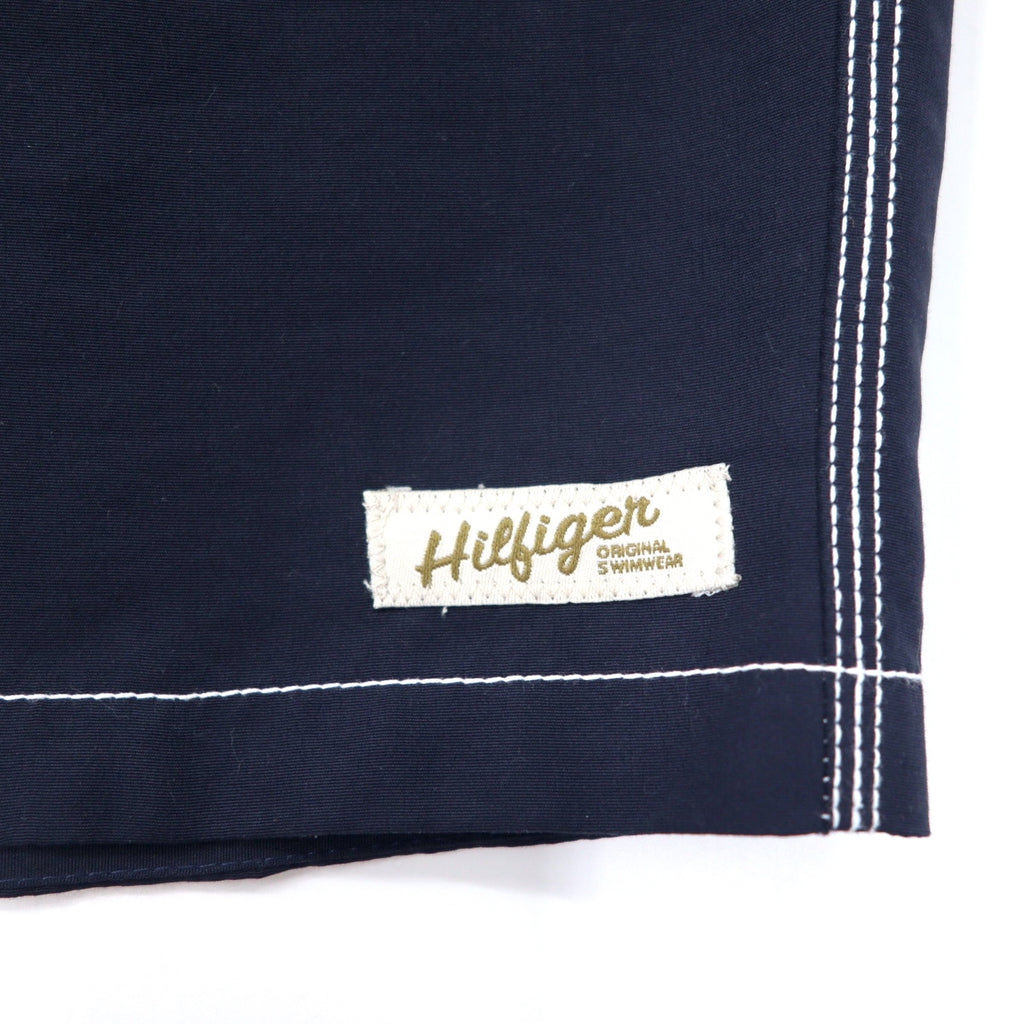 TOMMY HILFIGER バイカラー イージー ショートパンツ スイムショーツ M ベージュ ネイビー ポリエステル 水陸両用