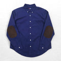 CHAPS Button-down Shirt L Navy elbow patch chest pocket one-point logo embroidery