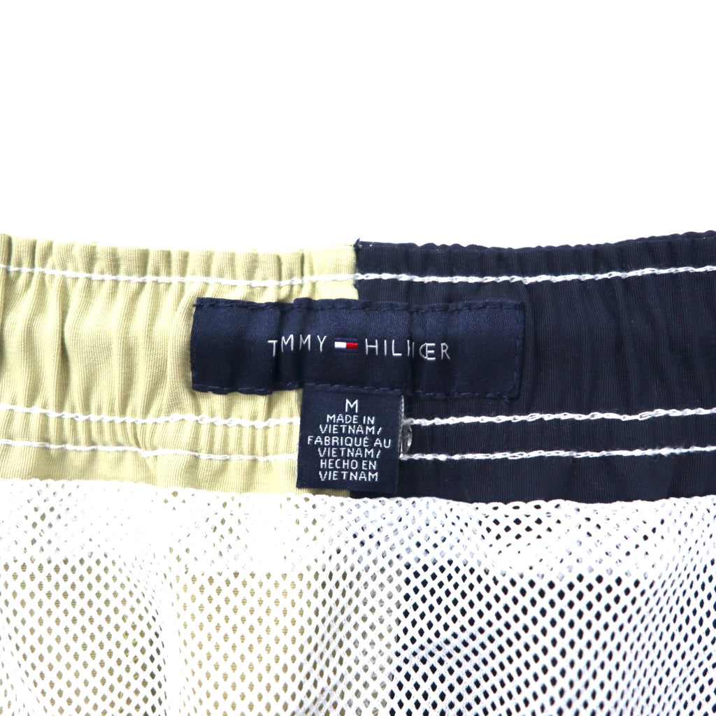 TOMMY HILFIGER バイカラー イージー ショートパンツ スイムショーツ M ベージュ ネイビー ポリエステル 水陸両用