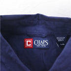 CHAPS Button-down Shirt L Navy elbow patch chest pocket one-point logo embroidery