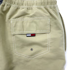 TOMMY HILFIGER バイカラー イージー ショートパンツ スイムショーツ M ベージュ ネイビー ポリエステル 水陸両用