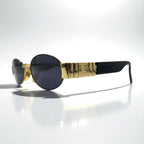 FENDI Oval Sunglasses, Black Metal, SL7066 201N, FF Logo, Made in Italy
