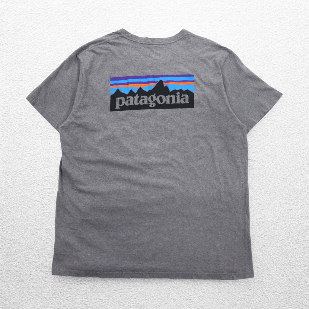 Patagonia P-6 Logo Cotton T-Shirt 2XL Grey Back Print 38906