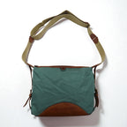 Felisi Leather and Nylon Shoulder Bag, Blue, 05-28, Made in Italy