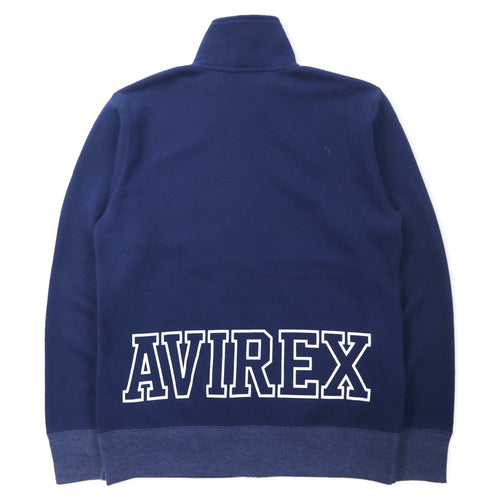 AVIREX Corps Stand Zip Jacket Sweatshirt M Navy Cotton Back Logo Print CORPS STAND ZIP JACKET 6153527