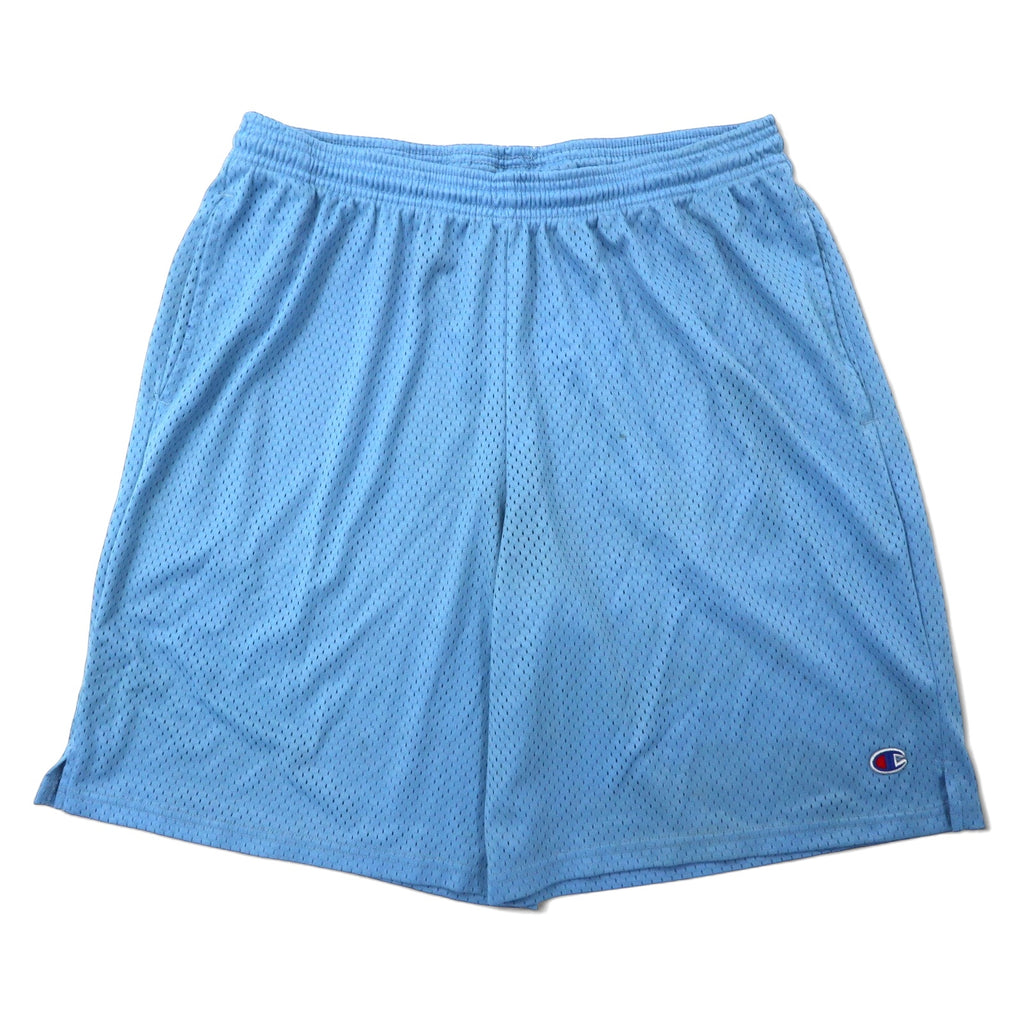 日本然リトテ-古着オンライン-Champion メッシュ ゲームパンツ ハーフパンツ バスパン XL ブルー ポリエステル-Champion Mesh Game Pants Shorts Bath Pants XL Blue Polyester