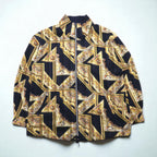 90s Vintage Reversible Satin Jacket リバーシブル サテンジャケット XL ネイビー 総柄 スカーフ ペイズリー柄