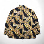 90s Vintage Reversible Satin Jacket リバーシブル サテンジャケット XL ネイビー 総柄 スカーフ ペイズリー柄