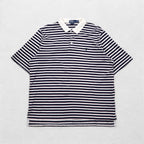 Polo by Ralph Lauren 90年代 ピマコットン ボーダー ポロシャツ XL ホワイト ネイビー スモールポニー刺繍