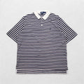 Polo by Ralph Lauren 90年代 ピマコットン ボーダー ポロシャツ XL ホワイト ネイビー スモールポニー刺繍
