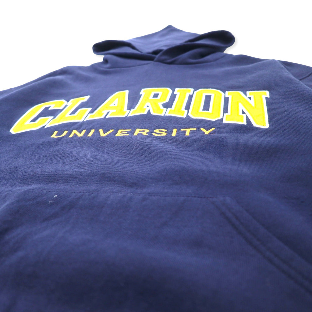 RUSSELL ATHLETIC 90's College Pullover Parka M Navy Cotton CLARION UNIVERSITY Made in Mexico