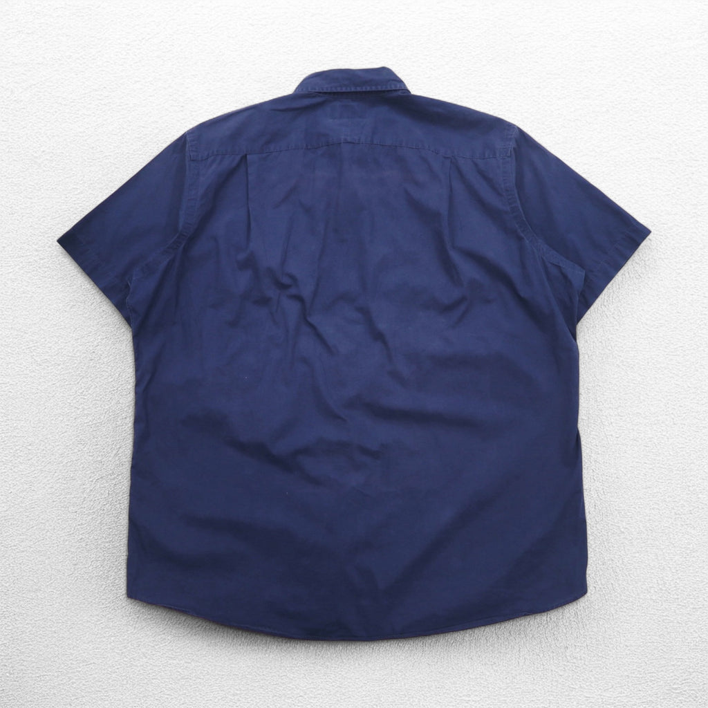 Polo by Ralph Lauren 90年代 半袖 シャツ XL ネイビー コットン 胸ポケット
