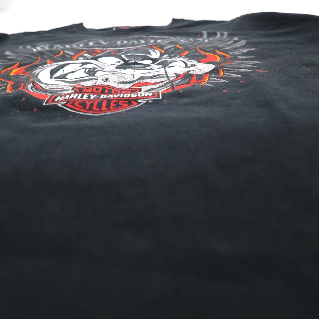 HARLEY DAVIDSON × Warner Bros. ルーニーチューンズ LOONEY TUNES Tシャツ 2XL ブラック キャラクタープリント ダズマニアンデビル DILLON BROTHERS ホンジュラス製