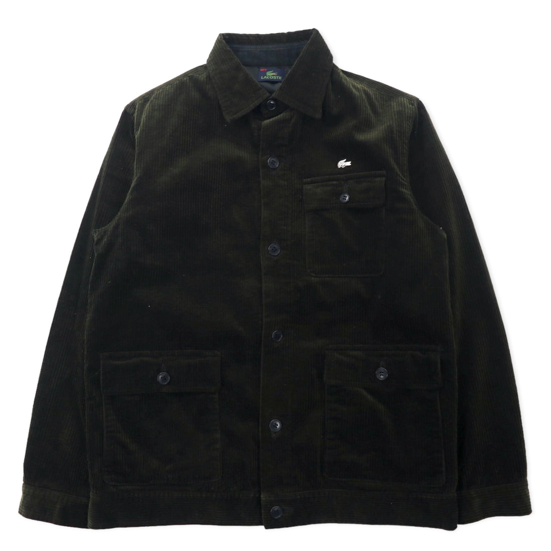 日本然リトテ-古着オンライン-LACOSTE コーデュロイ オーバージャケット カバーオール 48 ブラウン コットン Corduroy Oversized Loosely Jacket BH028E 日本製-Lacoste Corduroy Over Jacket Coverall 48 Brown Cotton CORDUROY OVERSIZED LOOSLY JACKET BH028E Japan Made