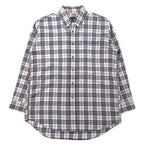 日本然リトテ-古着オンライン-BURBERRY ノバチェック ボタンダウンシャツ M ホワイト コットン ストレッチ ワンポイントロゴ刺繍-BURBERRY Checked button-down Shirts M White Cotton Stretch One Point Logo Embroidery