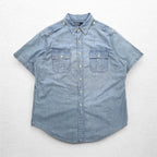 Polo by Ralph Lauren 90年代 半袖 デニムシャツ XL ブルー コットン 胸ポケット