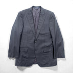 Brooks Brothers 2B Tailored Jacket Blue Leather M Gray CANONICO Wool