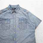 Polo by Ralph Lauren 90年代 半袖 デニムシャツ XL ブルー コットン 胸ポケット