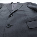 Brooks Brothers 2B Tailored Jacket Blue Leather M Gray CANONICO Wool