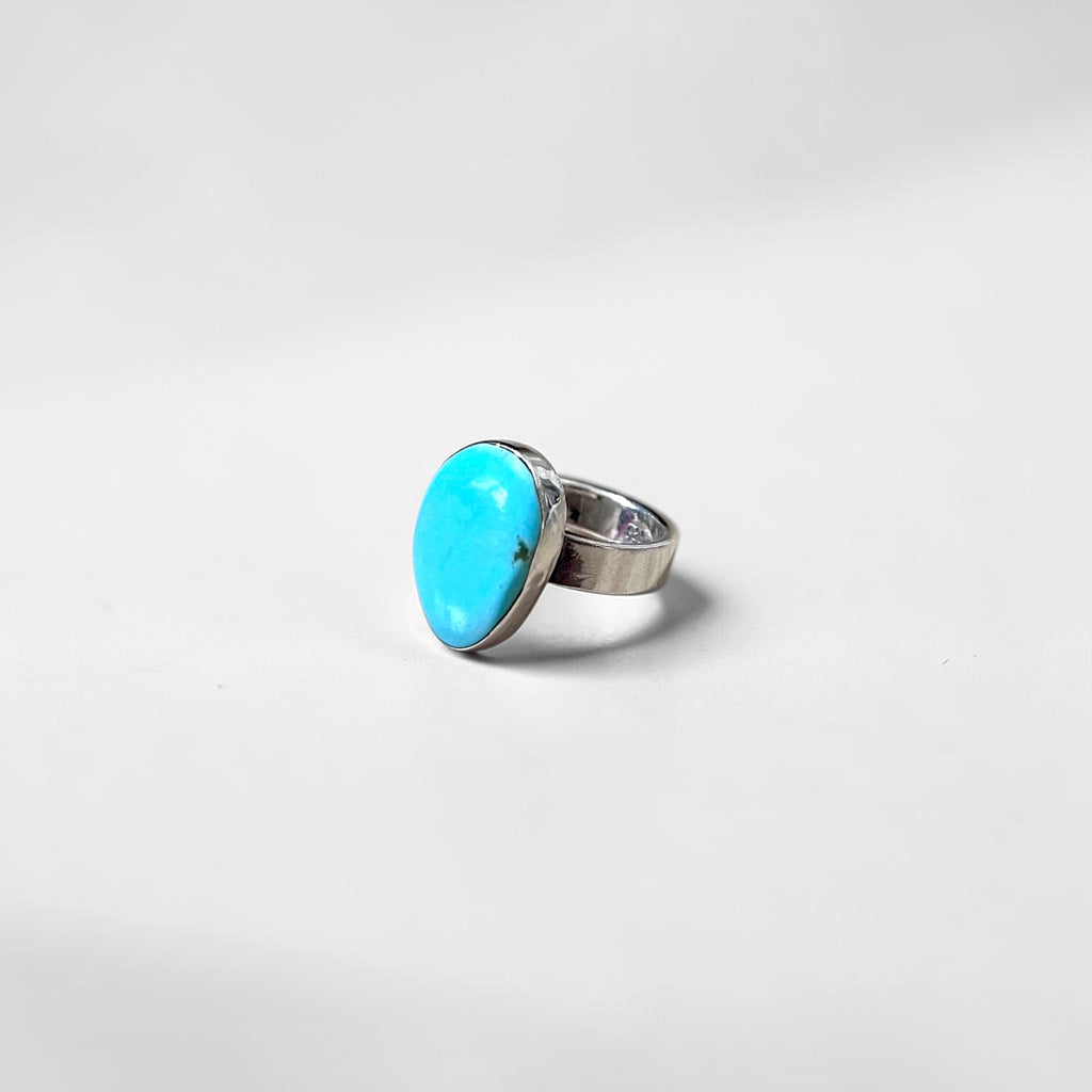 Vintage Turquoise Ring, Silver