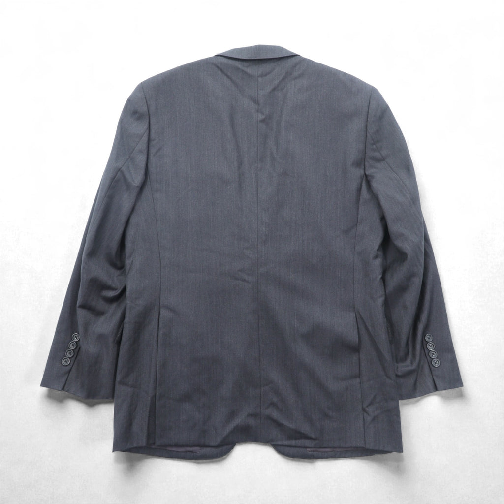 Brooks Brothers 2B Tailored Jacket Blue Leather M Gray CANONICO Wool