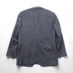 Brooks Brothers 2B Tailored Jacket Blue Leather M Gray CANONICO Wool