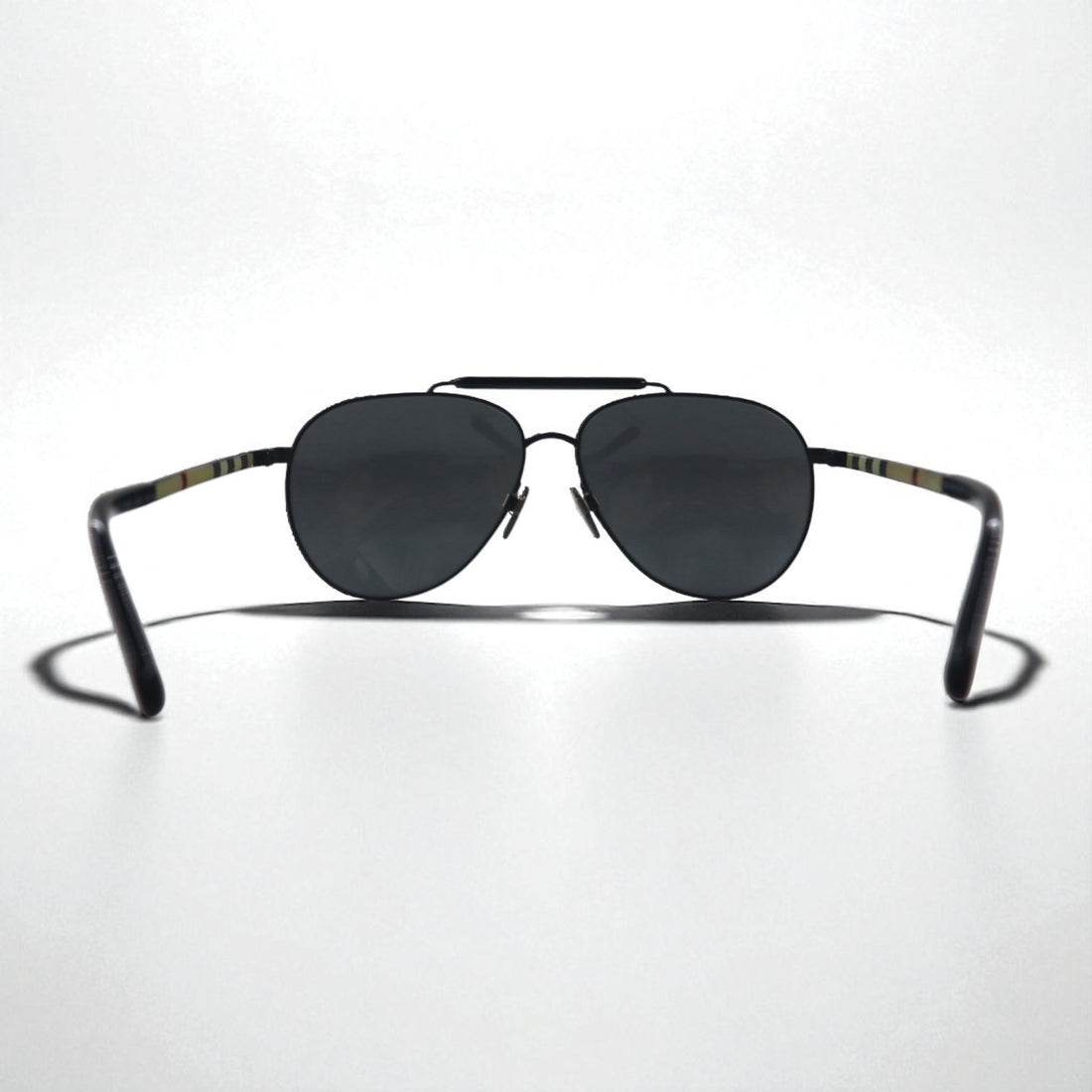 BURBERRY ダブルブリッジ ティアドロップ サングラス メタルフレーム B3097 1007/5V 59-14 145 3N ノバチェック イタリア製