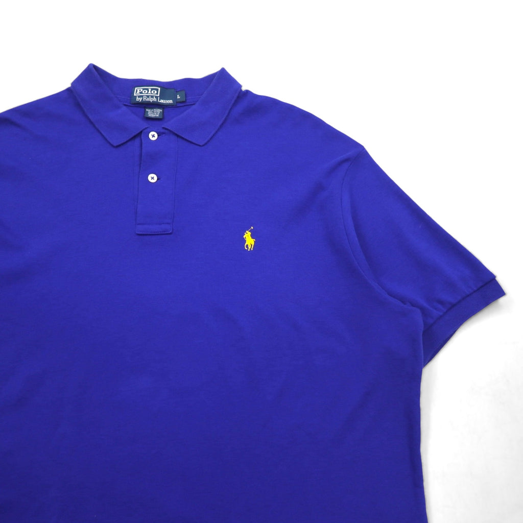 Polo by Ralph Lauren 90年代 ポロシャツ L ブルー コットン スモールポニー刺繍